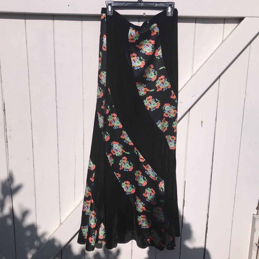 Free people velvet maxi skirt